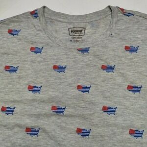 Foundry United States Of America Flag Geo AOP Gray T-Shirt - Men Big 3XL NEW